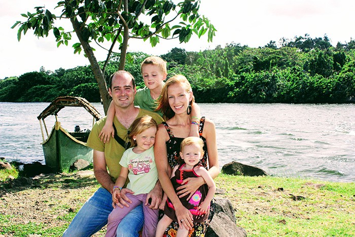 Andrea And Daniel With Their Kids Near The River